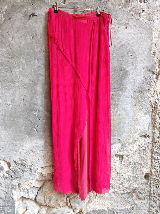 Gonna Pareo Intropia Fucsia Plissé Donna Taglia 38 Made in Spain