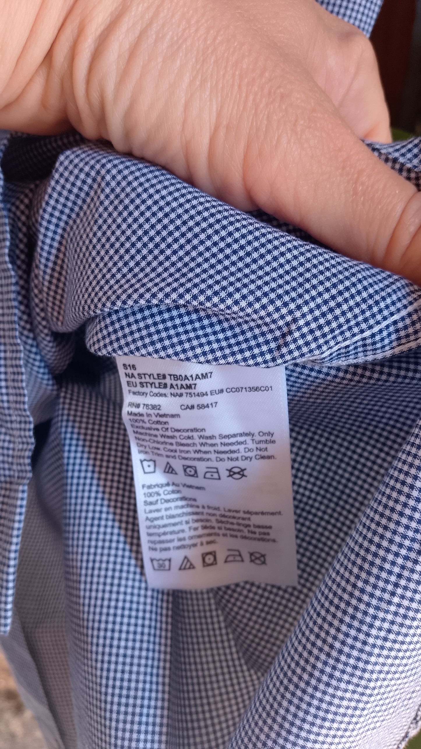 Camicia Uomo Mezza Manica Quadretti Blu Timberland Slim Fit Taglia XL - Vintage Ottimo Stato