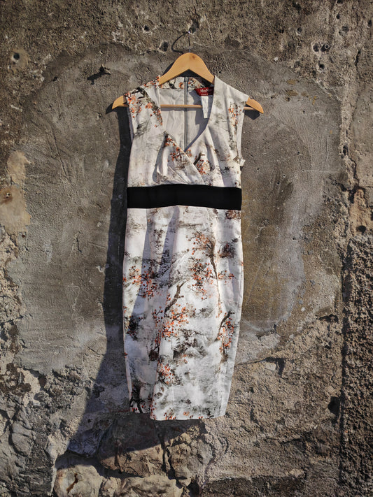 Abito Elegante Max Mara Studio Made in Italy Fantasia Floreale Taglia 40