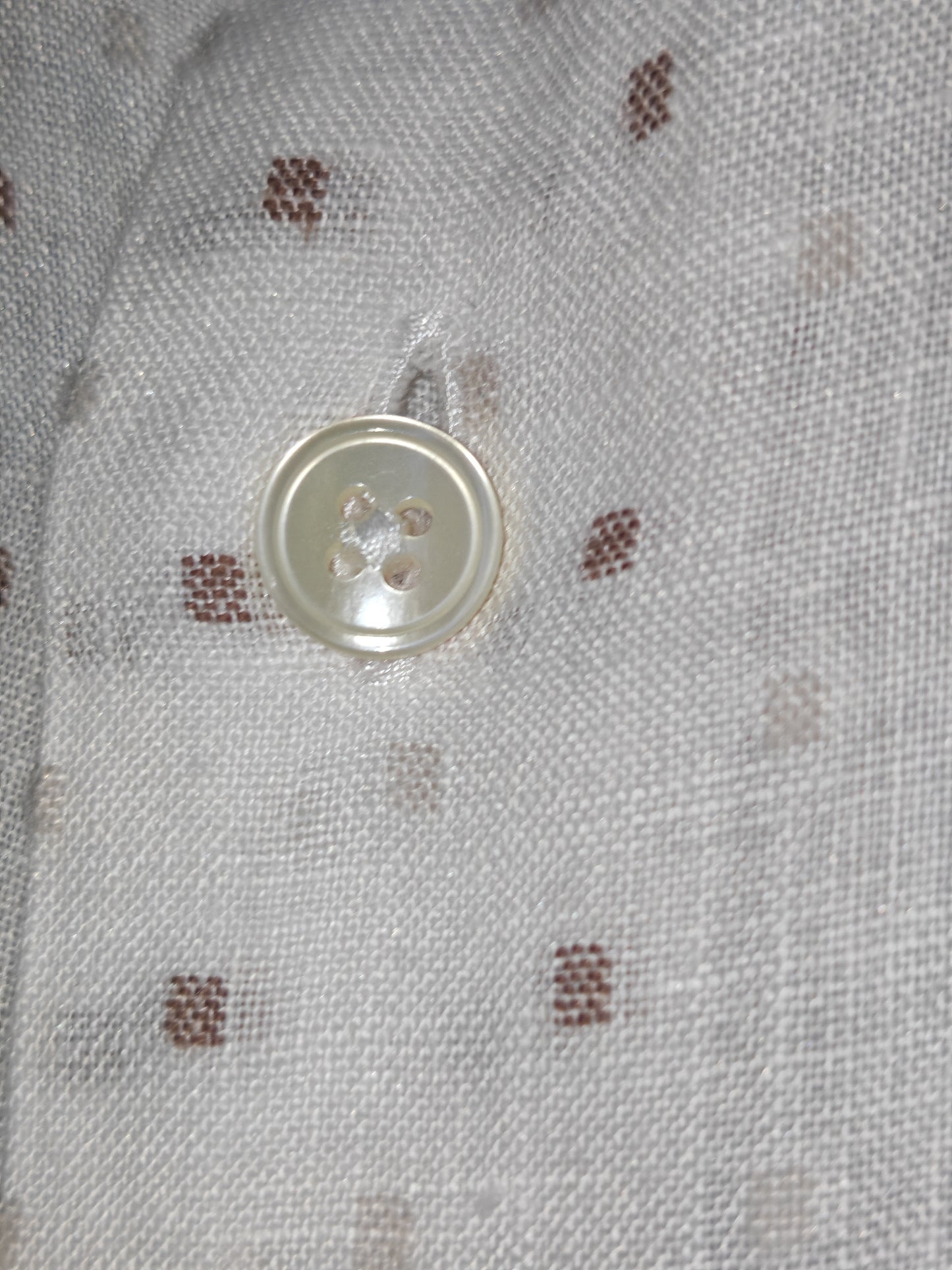 Camicia Caliban Uomo Bianca Micro Fantasia Vintage Taglia XL Made in Italy