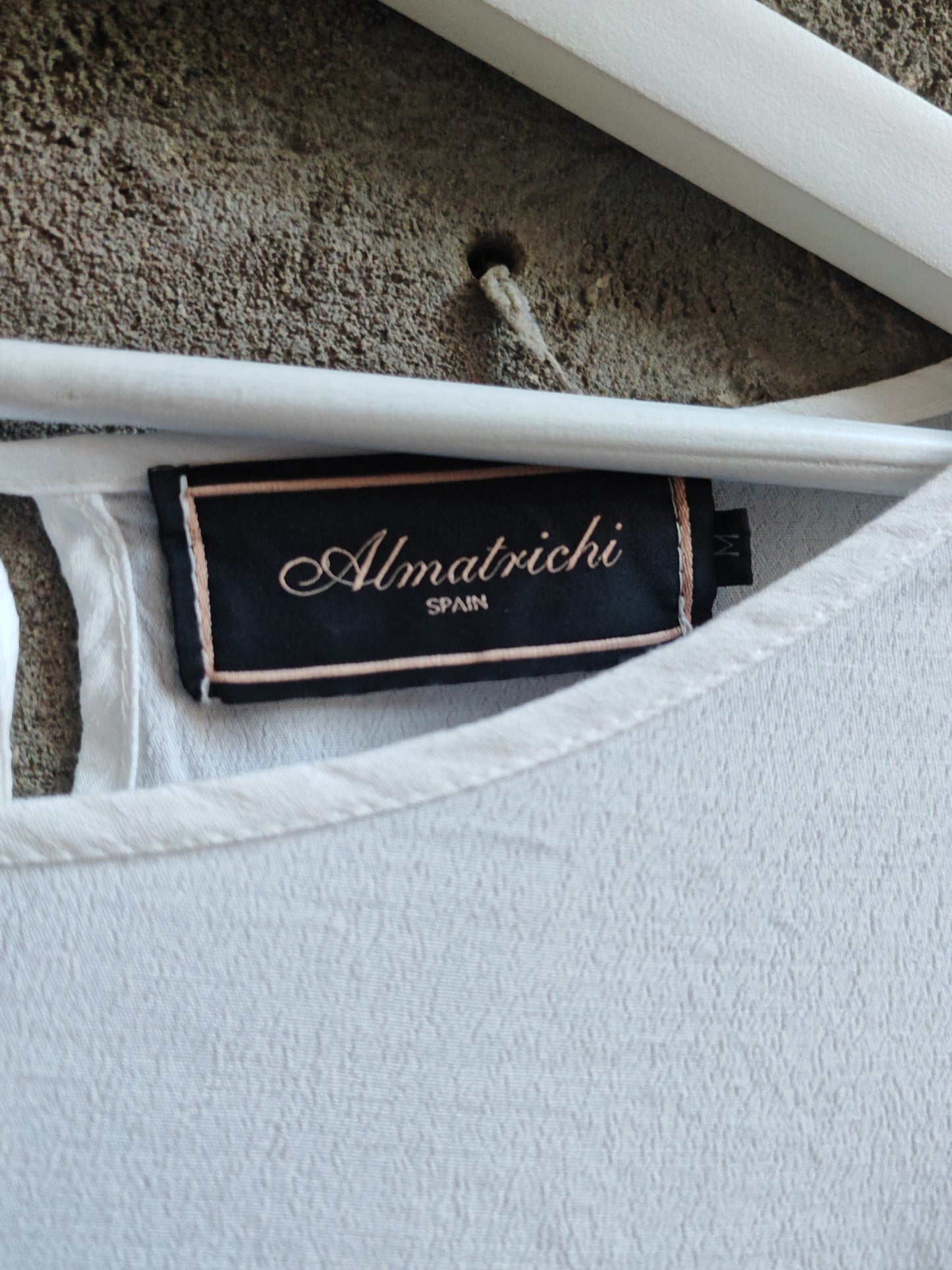 Blusa Vintage Amatrichi Donna Bianca in Viscosa con Maniche Volant Taglia M