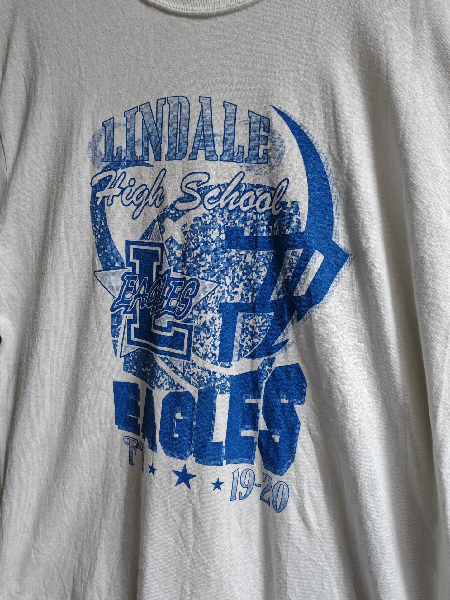 Lindale High School Eagles Vintage Style T-Shirt White L