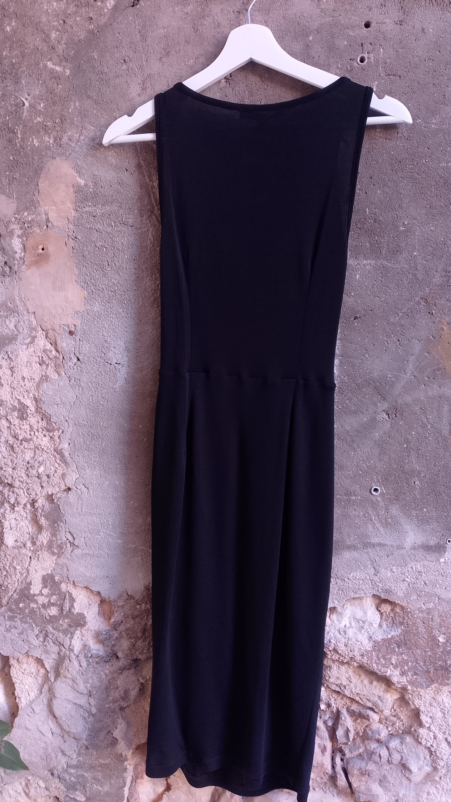 Abito Tubino Nero Celyn B. Elisabetta Franchi Vintage Plissettato senza Maniche