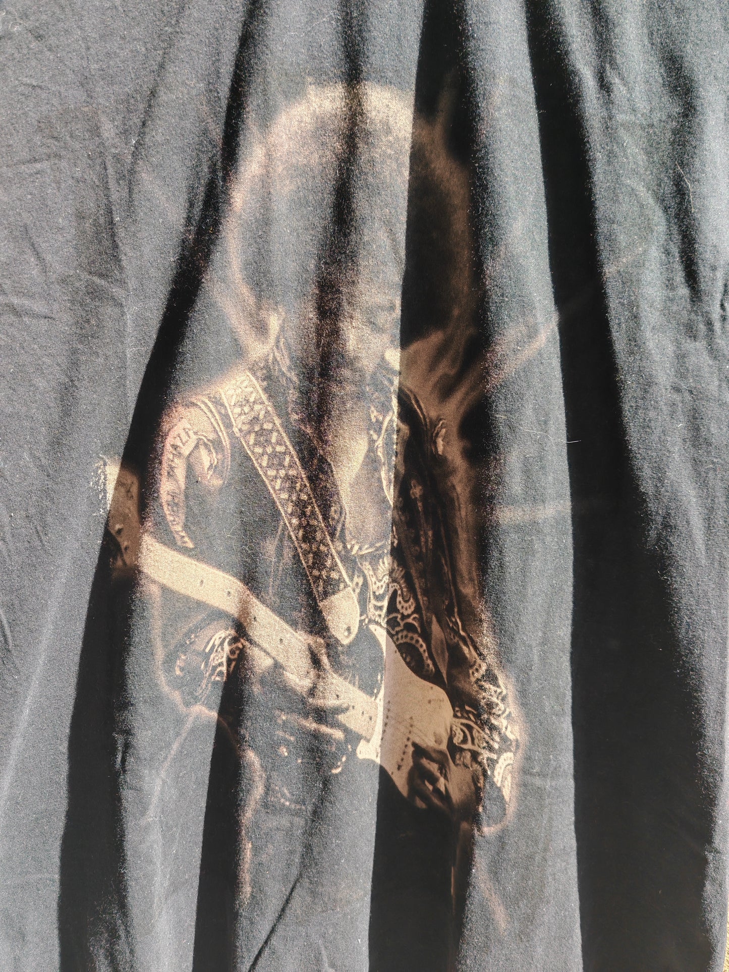Vintage Guitar Player Graphic T-Shirt Black L Rock Style