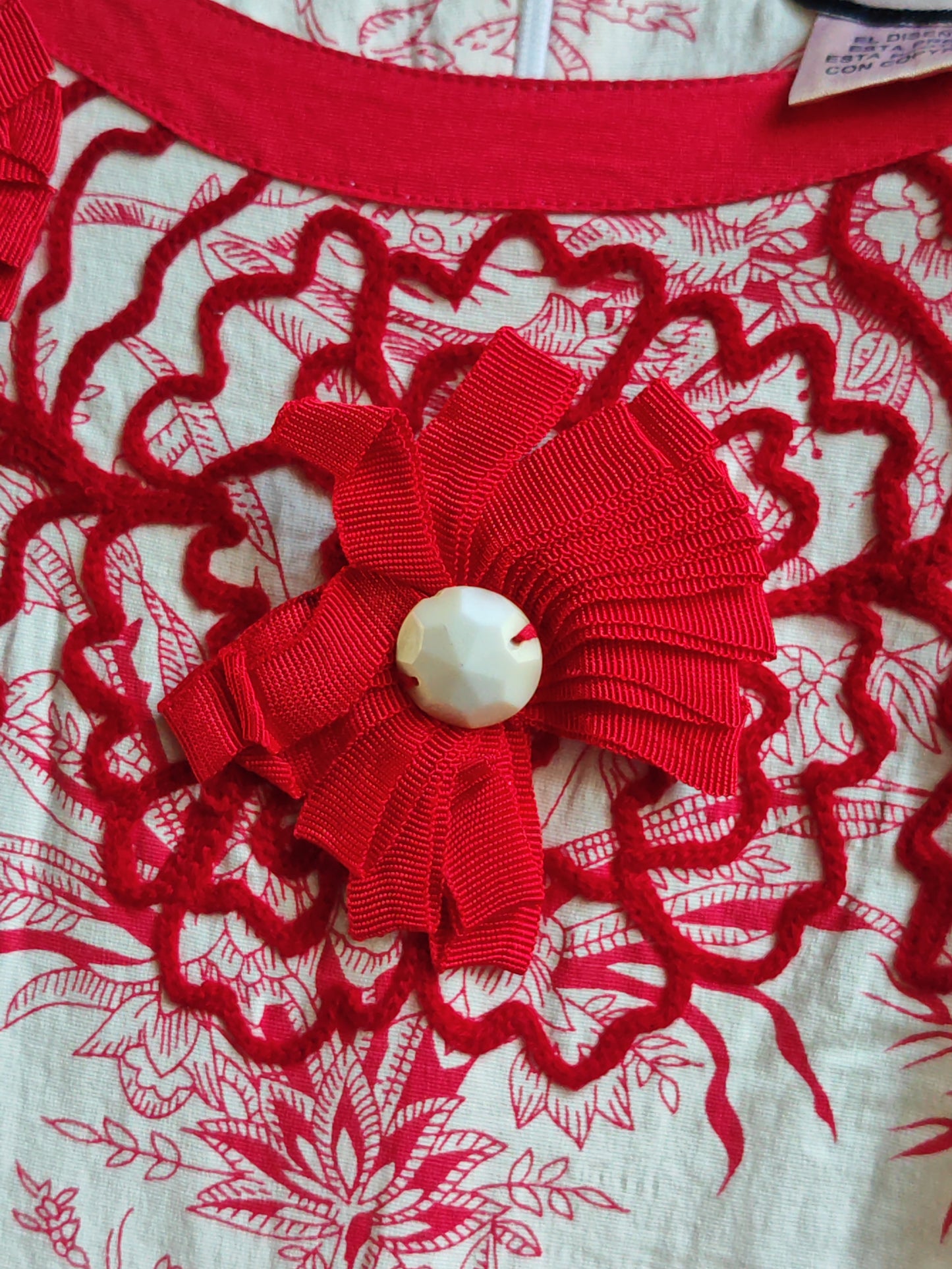 Abito Donna Almatrichi Madrid Rosa e Bianco Ricamato Boho Chic Taglia 38