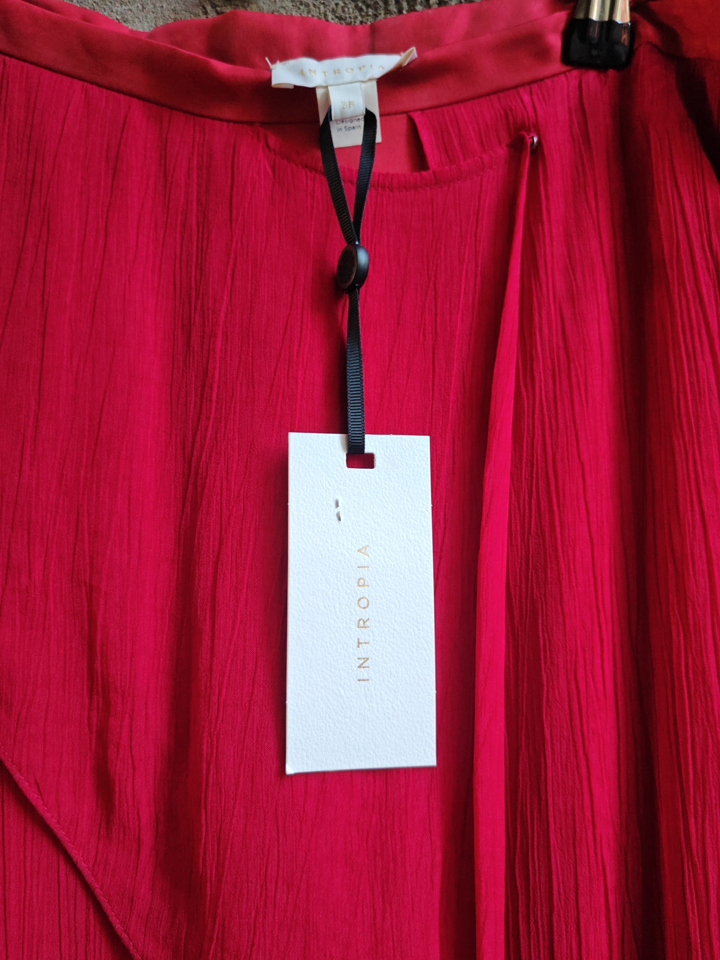 Gonna Pareo Intropia Fucsia Plissé Donna Taglia 38 Made in Spain