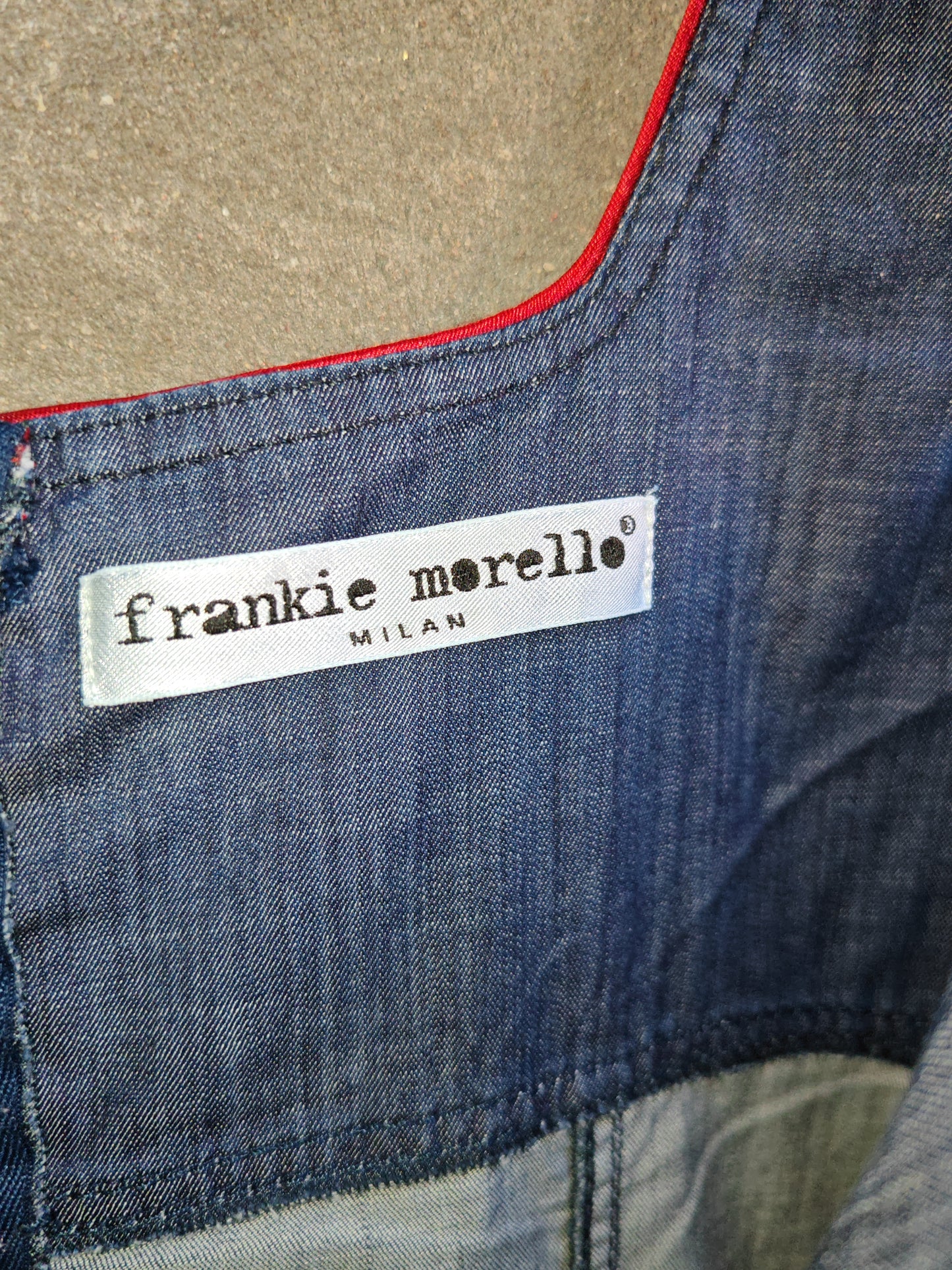 Abito Frankie Morello Milano in denim blu con zip frontale