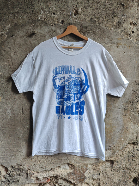Lindale High School Eagles Vintage Style T-Shirt White L