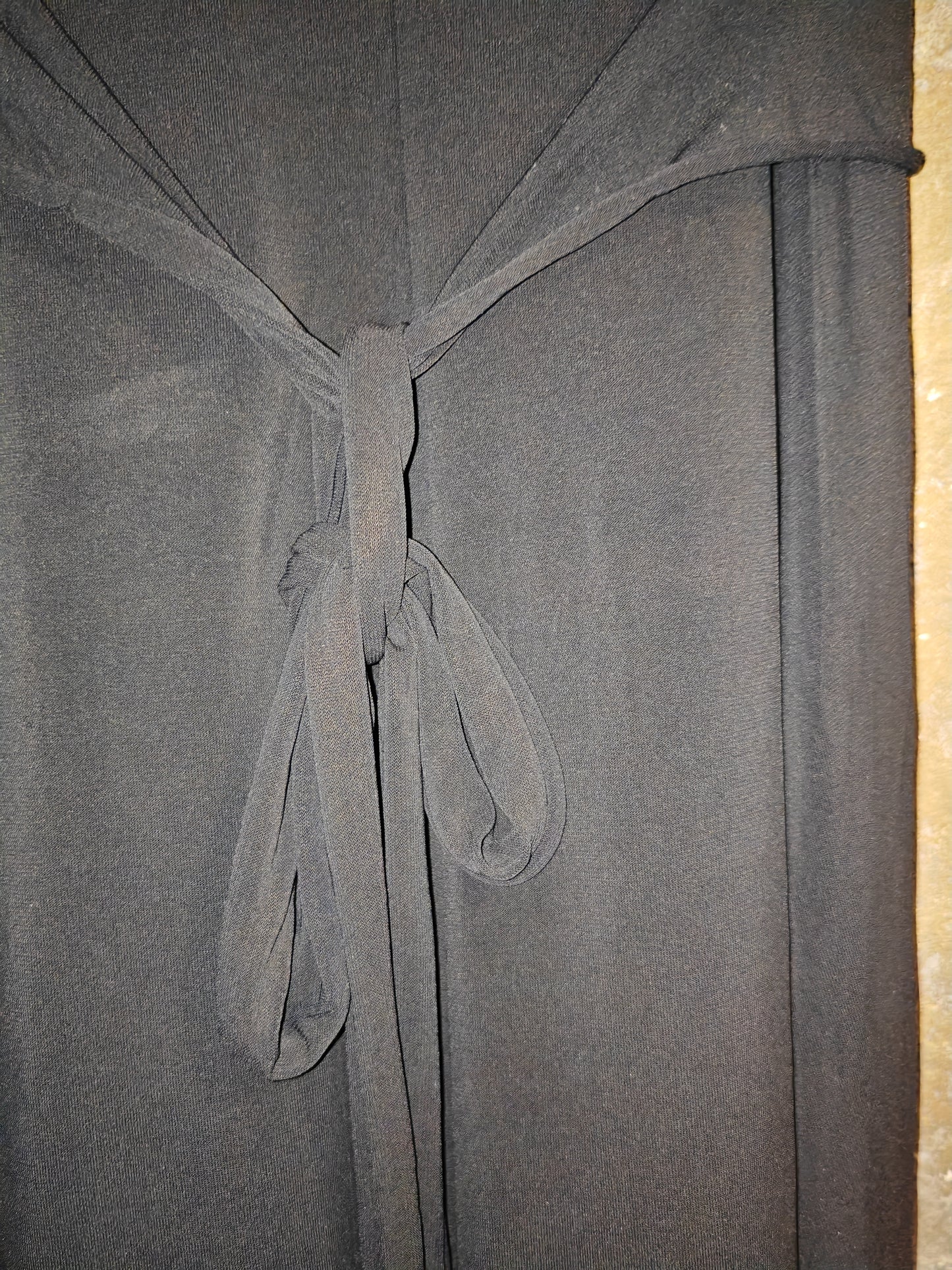 Abito Marella Nero Elegante Donna Drappeggiato Midi