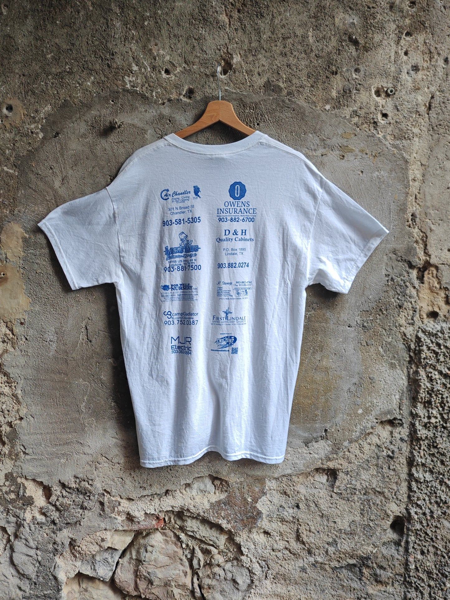 Lindale High School Eagles Vintage Style T-Shirt White L