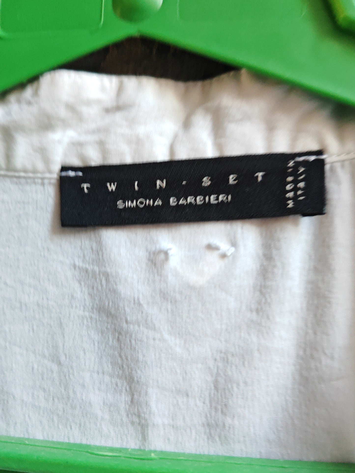 Blusa Twin-Set Simona Barbieri Bianca Asimmetrica con Volant Donna