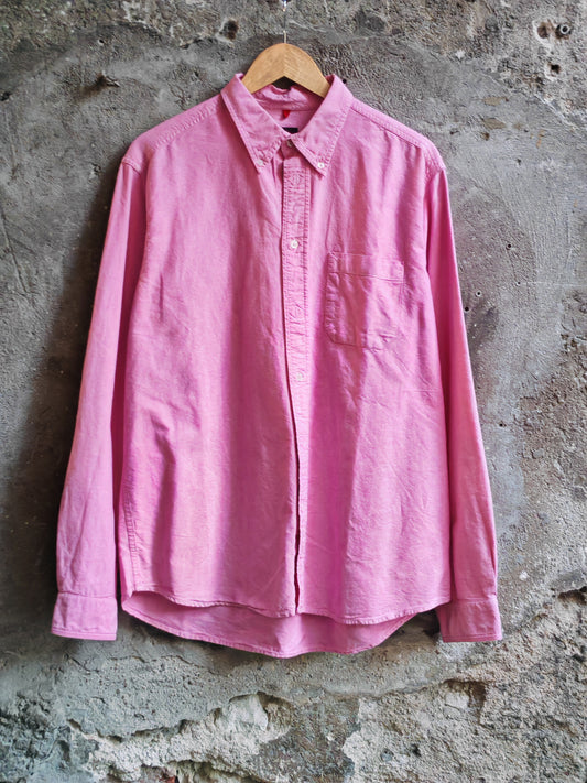 Camicia Invicta Uomo Rosa Oxford Vintage Taglia L Cotone Button Down