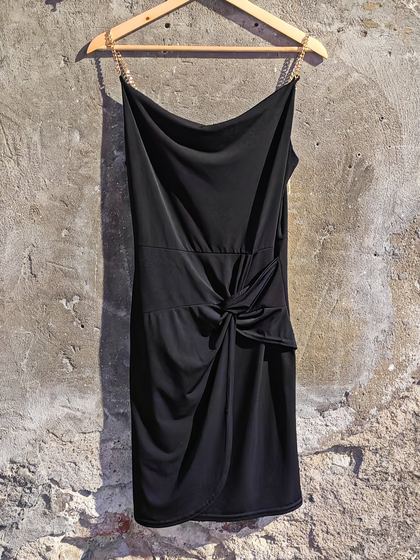 Abito Nero Elegante Donna Nona Lie con Spalline Gioiello Taglia M